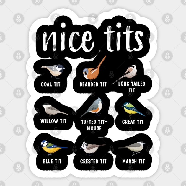 Nice Tits Bird Animal Ornithology Gift Funny Sticker by qwertydesigns